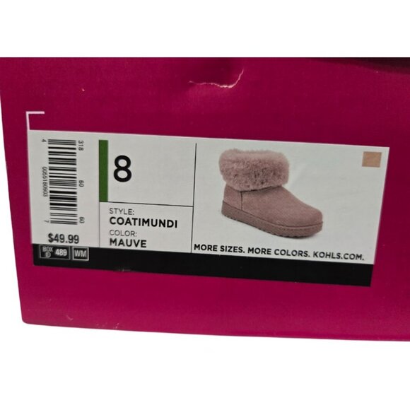 SO Women Coatimundi Mauve Faux-Fur Cuff Winter Boots (Size US: 8) New in Box - Picture 16 of 16